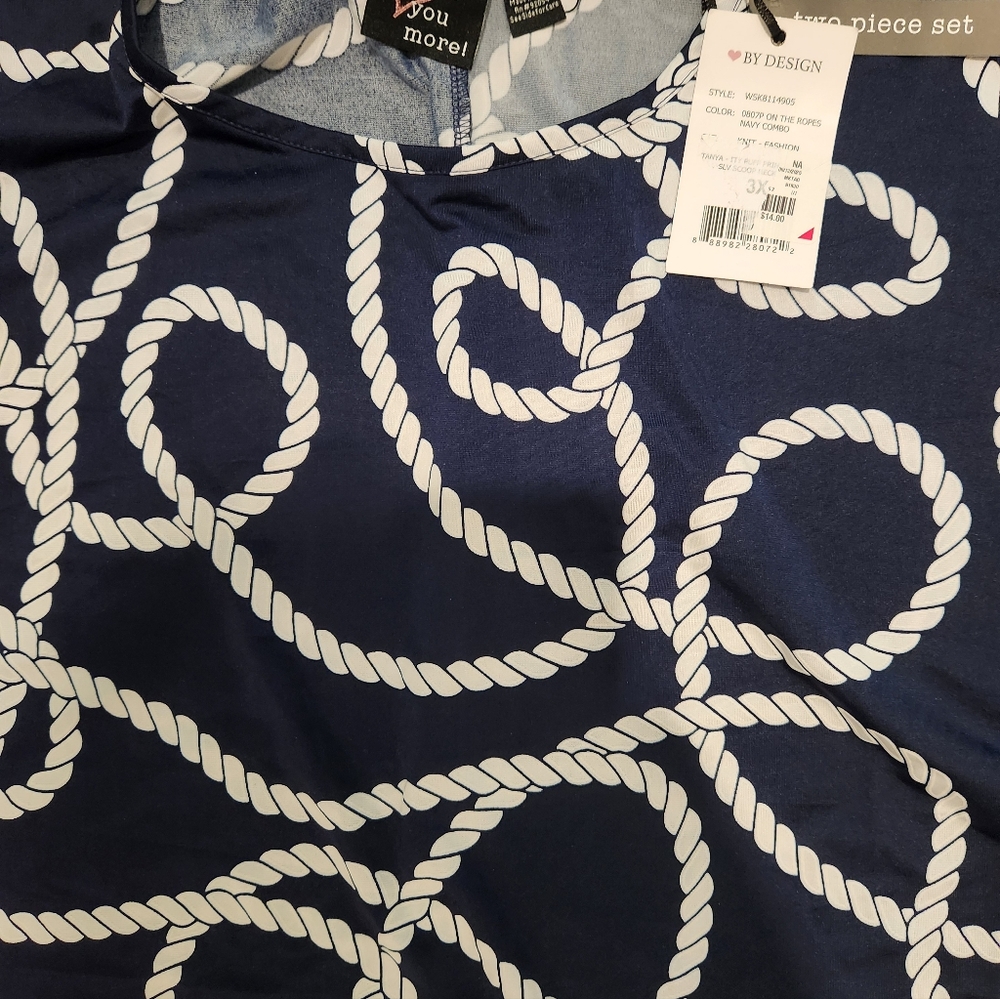 Navy Rope Print Two-Piece Set - Picture 4 of 4